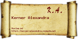 Kerner Alexandra névjegykártya